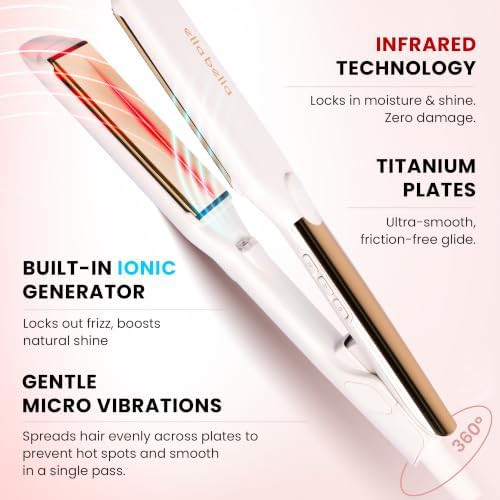 Large titanium ionic straightening iron — photo 4
