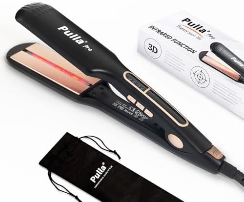 Wide plate ceramic infrared flat iron