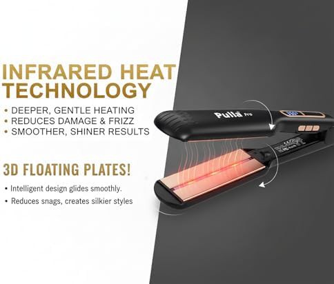 Wide plate ceramic infrared flat iron — photo 3