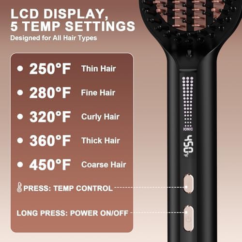 Ionic ceramic straightening brush with dense bristles — photo 5