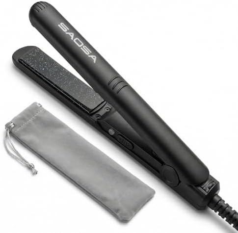 Black ceramic pencil flat iron for bangs