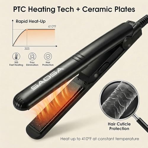Black ceramic pencil flat iron for bangs — photo 5