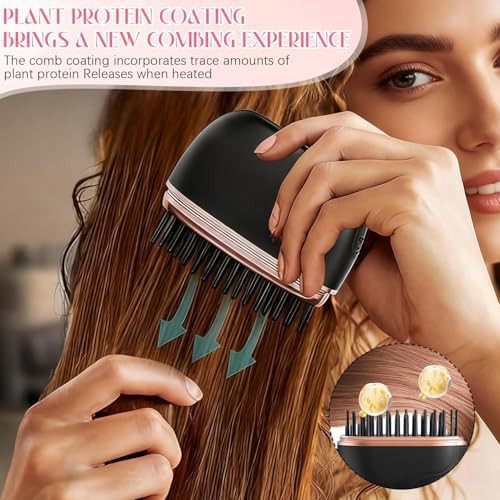 Black mini wireless straightening brush — photo 5