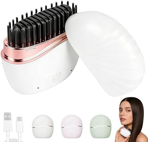 White cordless rechargeable straightening brush