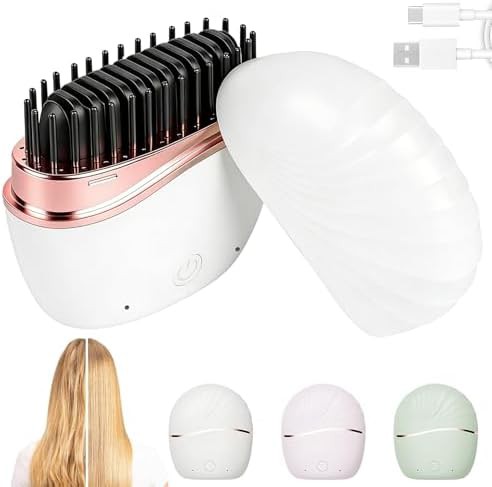 Mini cordless straightening brush with anti scald shell