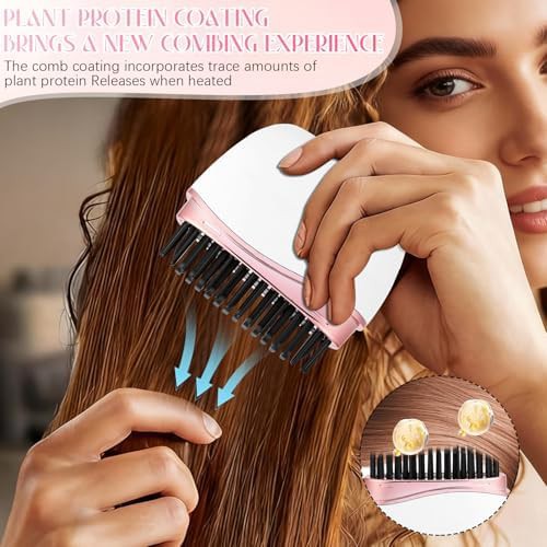 Mini cordless straightening brush with anti scald shell — photo 5