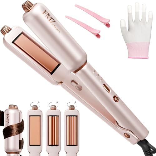 Pink titanium ceramic travel flat iron