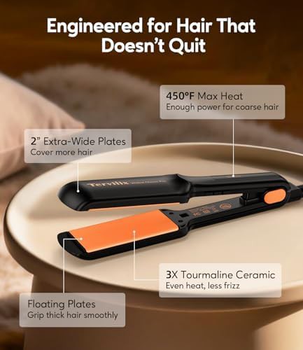 Two inch wide plate hair straightener — photo 5