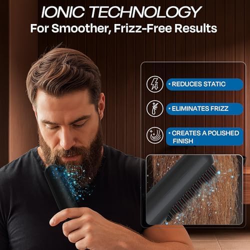 Cordless beard straightening brush with case — photo 5