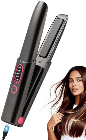 Mini cordless rechargeable hair straightener