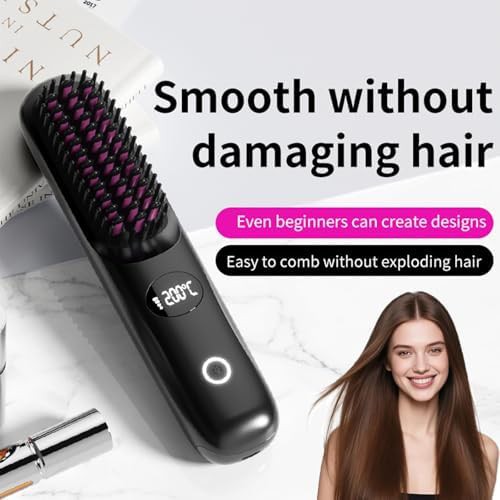Cordless mini straightening brush LED — photo 3