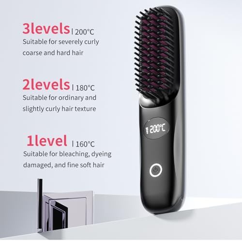Cordless mini straightening brush LED — photo 5