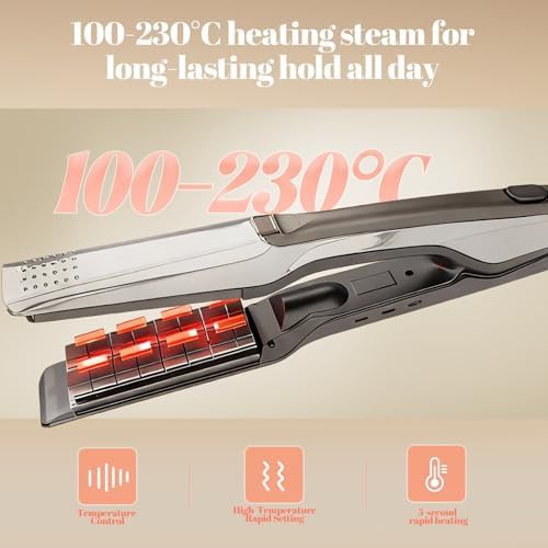 White ceramic steam hair straightener — photo 4
