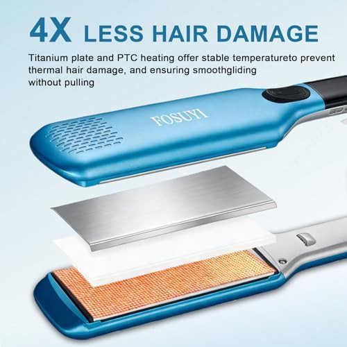 Wide plate ceramic ionic hair straightener — photo 4