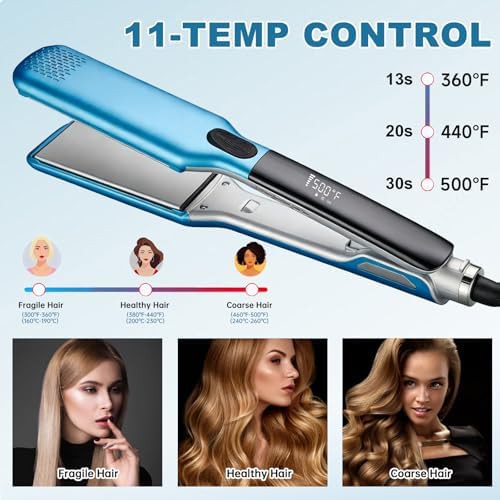 Wide plate ceramic ionic hair straightener — photo 5