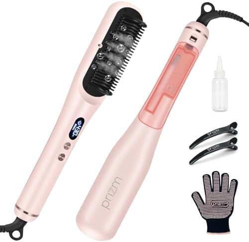 Professional steam hair straightening brush