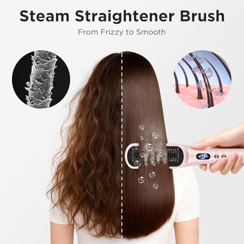 Professional steam hair straightening brush — photo 3