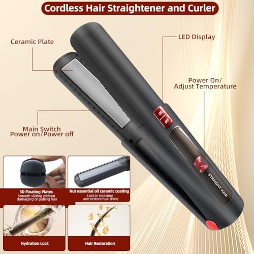 Portable cordless ceramic flat and curling iron — photo 4