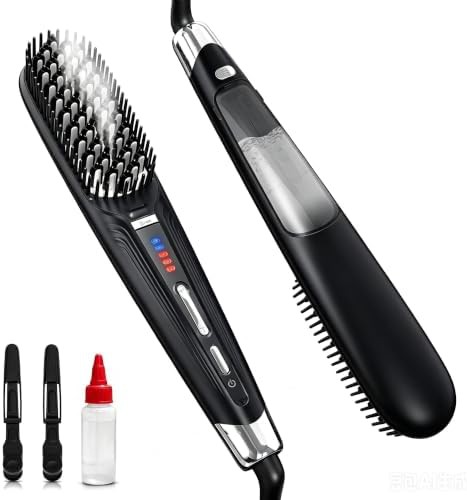 Ionic steam hair straightening brush