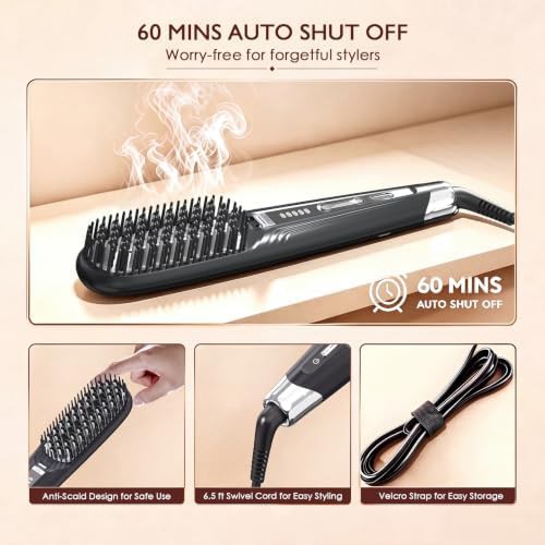 Ionic steam hair straightening brush — photo 5