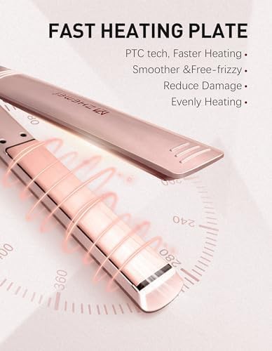 Rose gold ceramic flat iron with LED display — photo 3