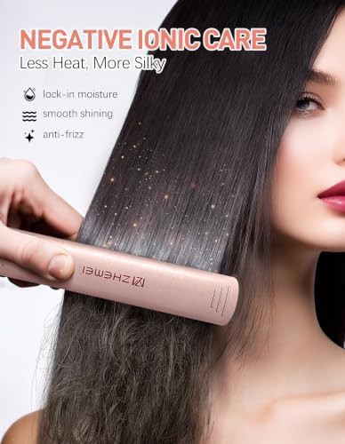 Rose gold ceramic flat iron with LED display — photo 4