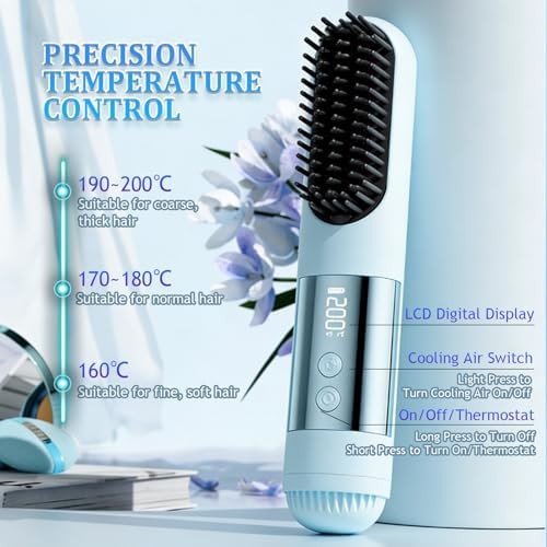 Azure cordless ionic hair straightener brush — photo 5