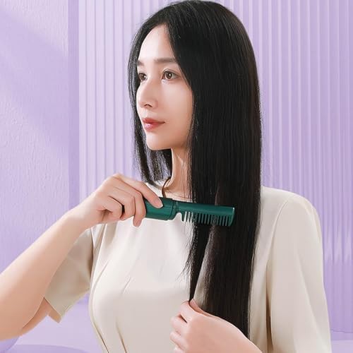 Mini cordless straightening brush in green — photo 4