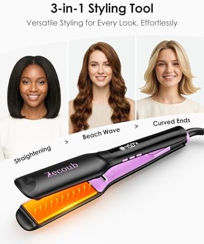 Zecoub wide plate ceramic flat iron — photo 5