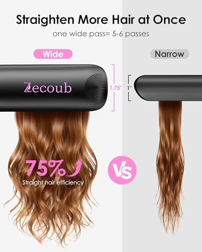 Zecoub professional wide plate ceramic flat iron — photo 5