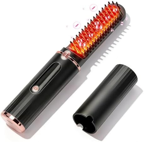Portable ionic cordless straightening brush