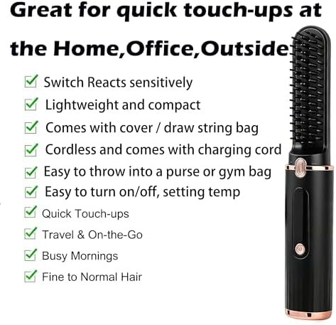 Portable ionic cordless straightening brush — photo 5