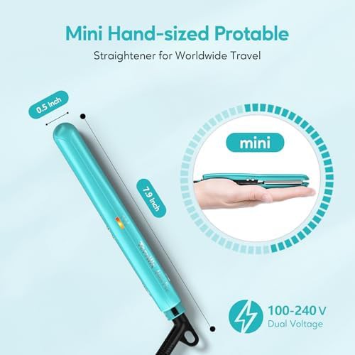 Cyan mini travel hair straightener — photo 3