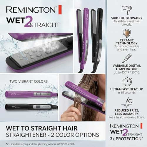 Purple wet to dry ceramic straightener — photo 5