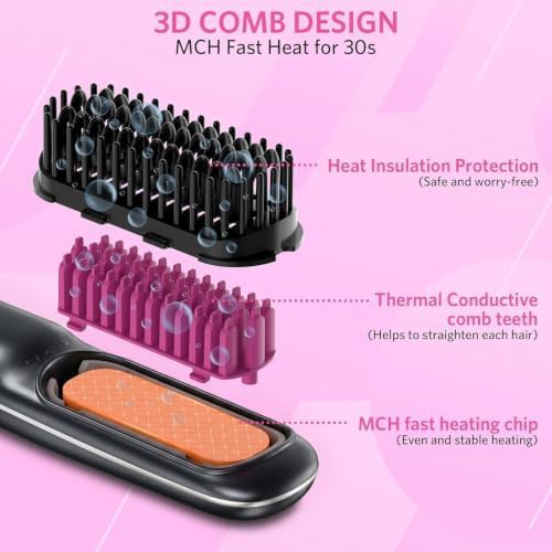 Ionic hot comb straightening brush — photo 3