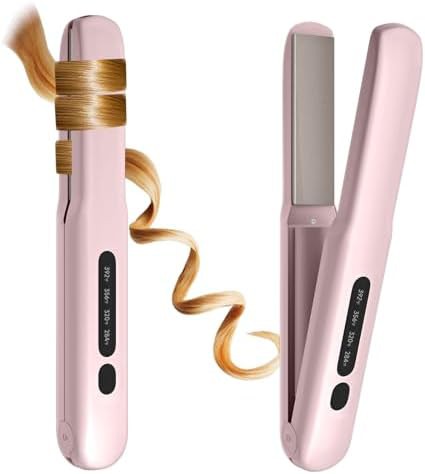 Pink and silver cordless titanium iron