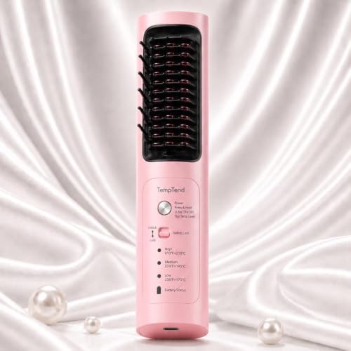 Luxe pink cordless negative ion brush