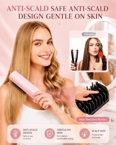 Luxe pink cordless negative ion brush — photo 5