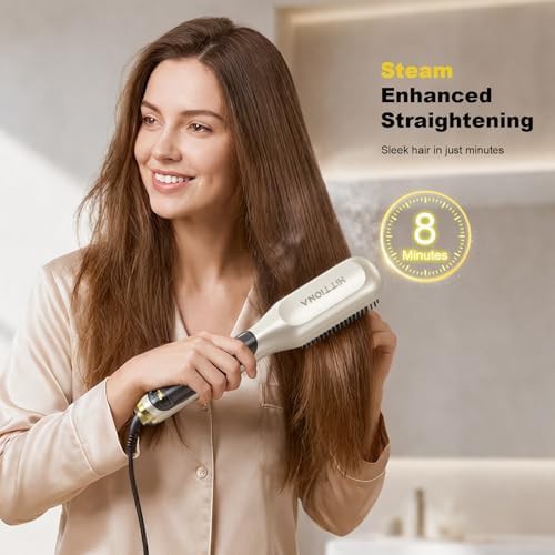 Steam hair straightening brush tool — photo 4
