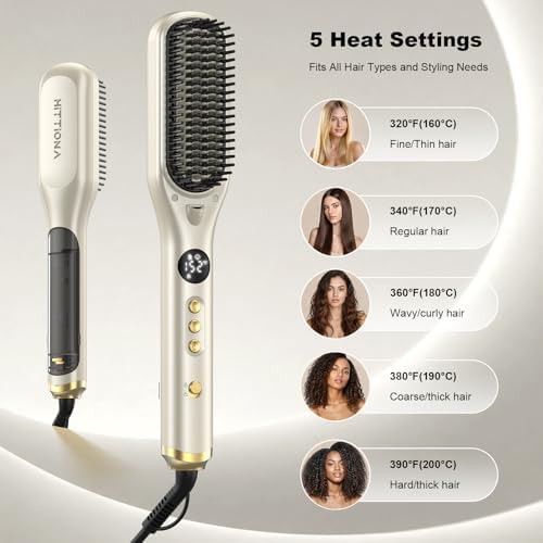 Steam hair straightening brush tool — photo 5