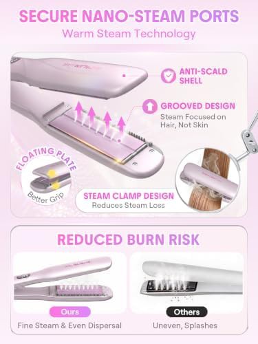 Ceramic steam flat iron with combs — photo 4