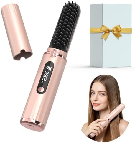Cordless travel hot comb and brush