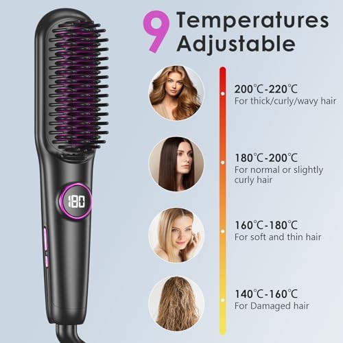 Ceramic ionic hair straightening brush — photo 4
