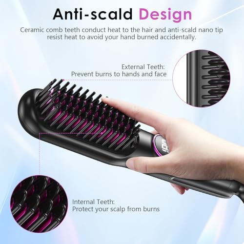 Ceramic ionic hair straightening brush — photo 5