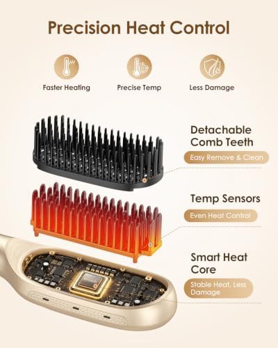 Zecoub ionic hair straightening brush travel — photo 3