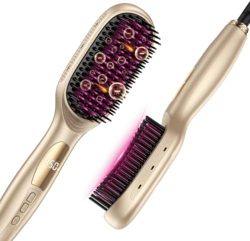 Zecoub dual voltage straightening brush ionic