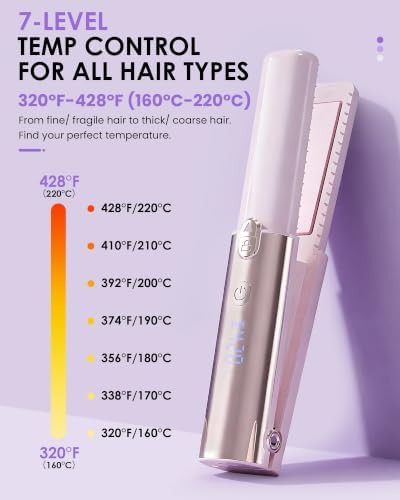 Cordless flat iron and curler in pink — photo 3