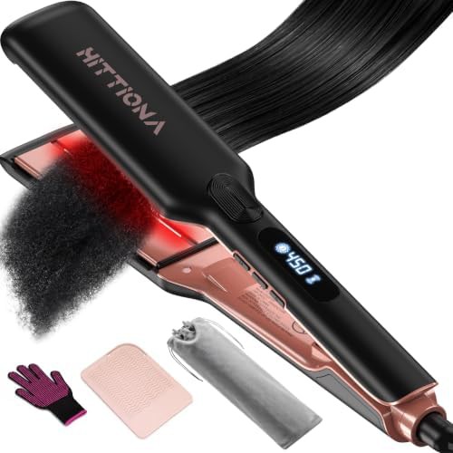 Wide ceramic iron for long hair