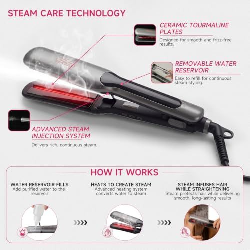 UKLISS wide plate professional steam flat iron — photo 4