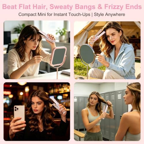 Pink cordless mini travel flat iron — photo 3